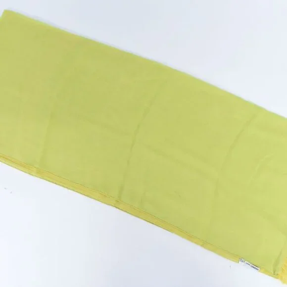 Hermes Chiffon Fringe Shawl Scarf Silk Light Green Yellow Clothing